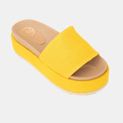 Footbed Platform Slide Sandals